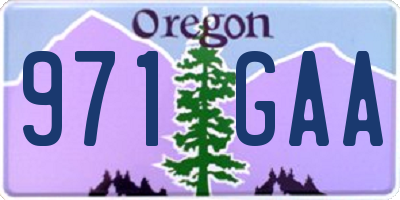 OR license plate 971GAA