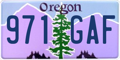 OR license plate 971GAF