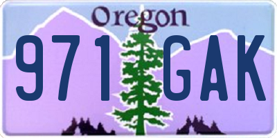 OR license plate 971GAK