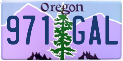 OR license plate 971GAL