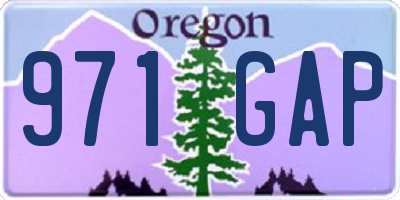 OR license plate 971GAP