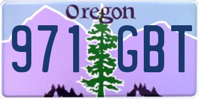OR license plate 971GBT