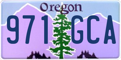 OR license plate 971GCA