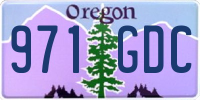 OR license plate 971GDC