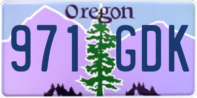 OR license plate 971GDK