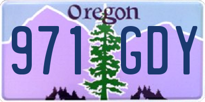 OR license plate 971GDY