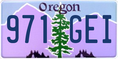 OR license plate 971GEI