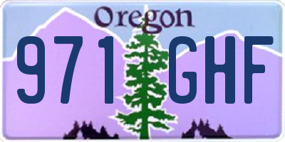 OR license plate 971GHF