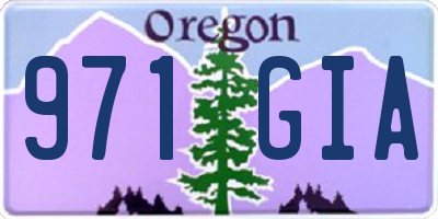 OR license plate 971GIA