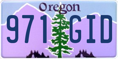 OR license plate 971GID