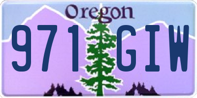 OR license plate 971GIW