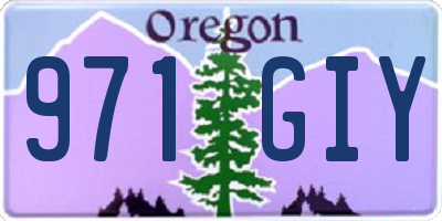 OR license plate 971GIY