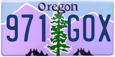 OR license plate 971GOX