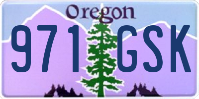 OR license plate 971GSK