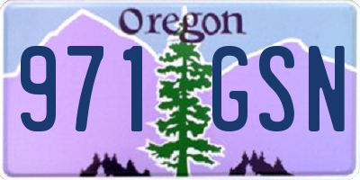 OR license plate 971GSN