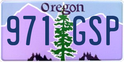 OR license plate 971GSP