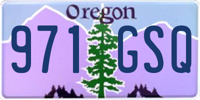OR license plate 971GSQ