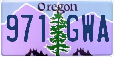 OR license plate 971GWA