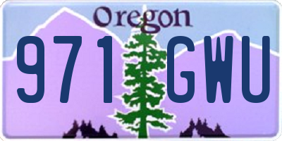 OR license plate 971GWU