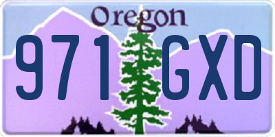 OR license plate 971GXD