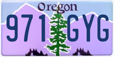 OR license plate 971GYG