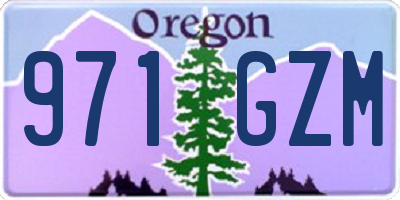 OR license plate 971GZM