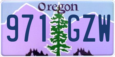 OR license plate 971GZW