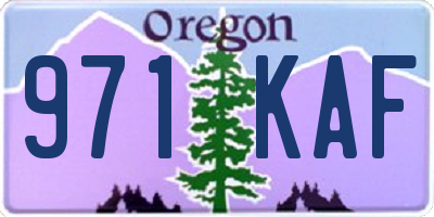 OR license plate 971KAF