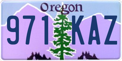 OR license plate 971KAZ