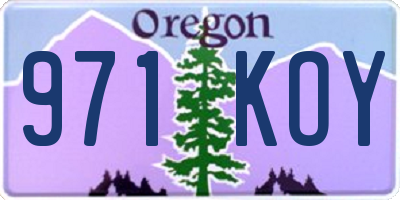 OR license plate 971KOY