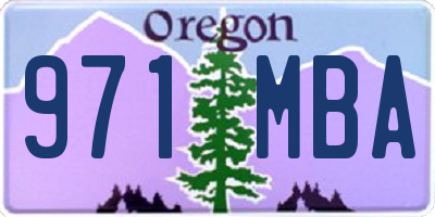 OR license plate 971MBA