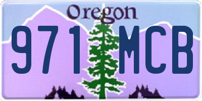 OR license plate 971MCB