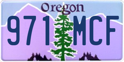 OR license plate 971MCF