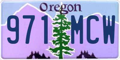 OR license plate 971MCW