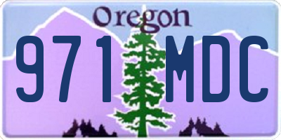 OR license plate 971MDC
