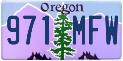 OR license plate 971MFW