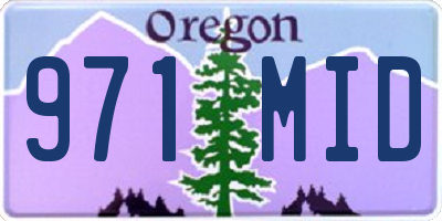 OR license plate 971MID