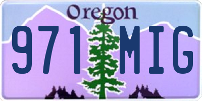 OR license plate 971MIG