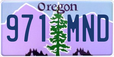 OR license plate 971MND