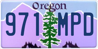 OR license plate 971MPD