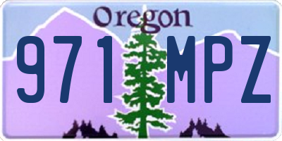 OR license plate 971MPZ