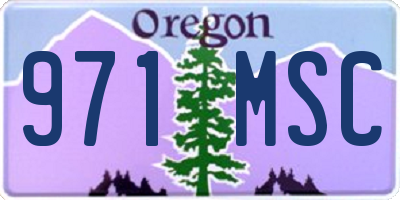 OR license plate 971MSC