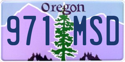 OR license plate 971MSD