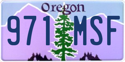 OR license plate 971MSF