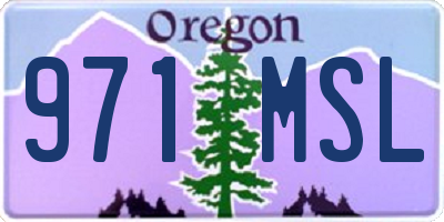 OR license plate 971MSL