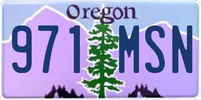 OR license plate 971MSN