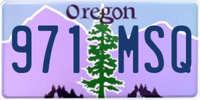 OR license plate 971MSQ