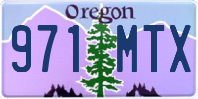 OR license plate 971MTX