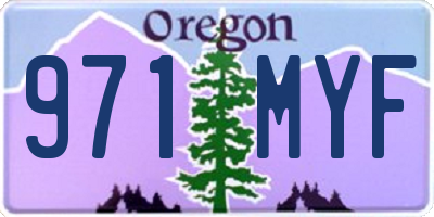 OR license plate 971MYF