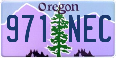 OR license plate 971NEC